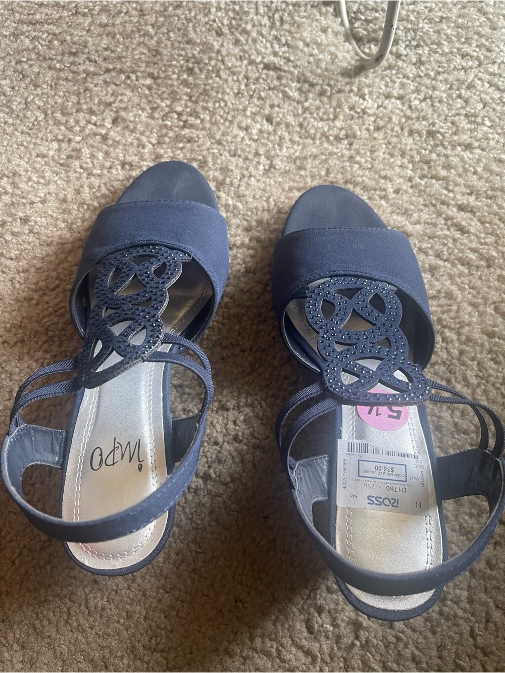 Impo Navy Decorative Slingback Sandals